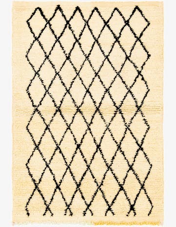 3' 4 x 5' Hand Knotted Moroccan Wool Rug