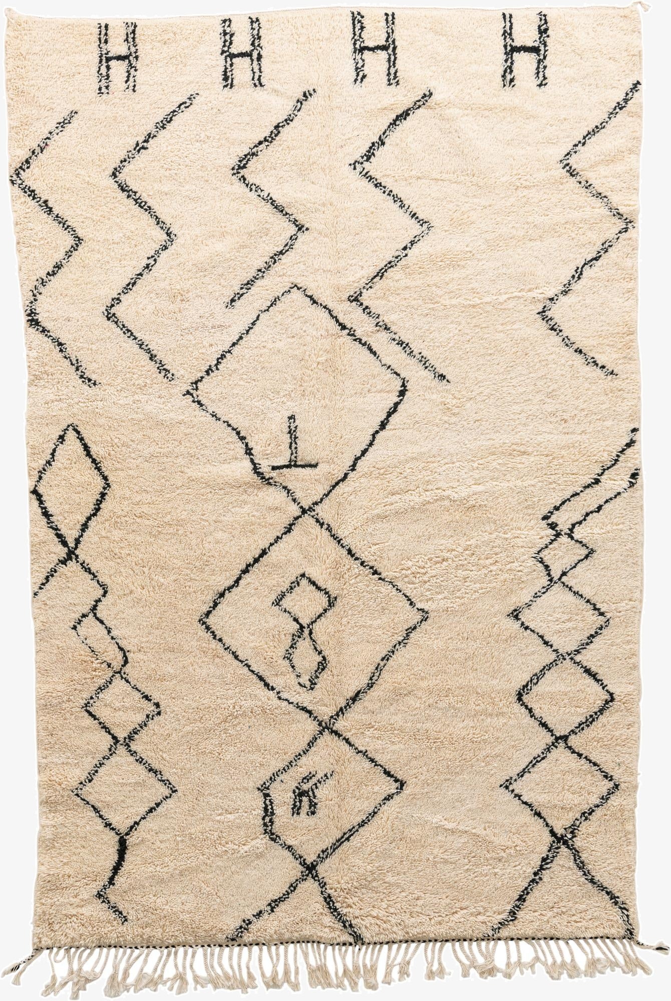 6' 3 x 9' 5  Hand Knotted Moroccan Wool Rug