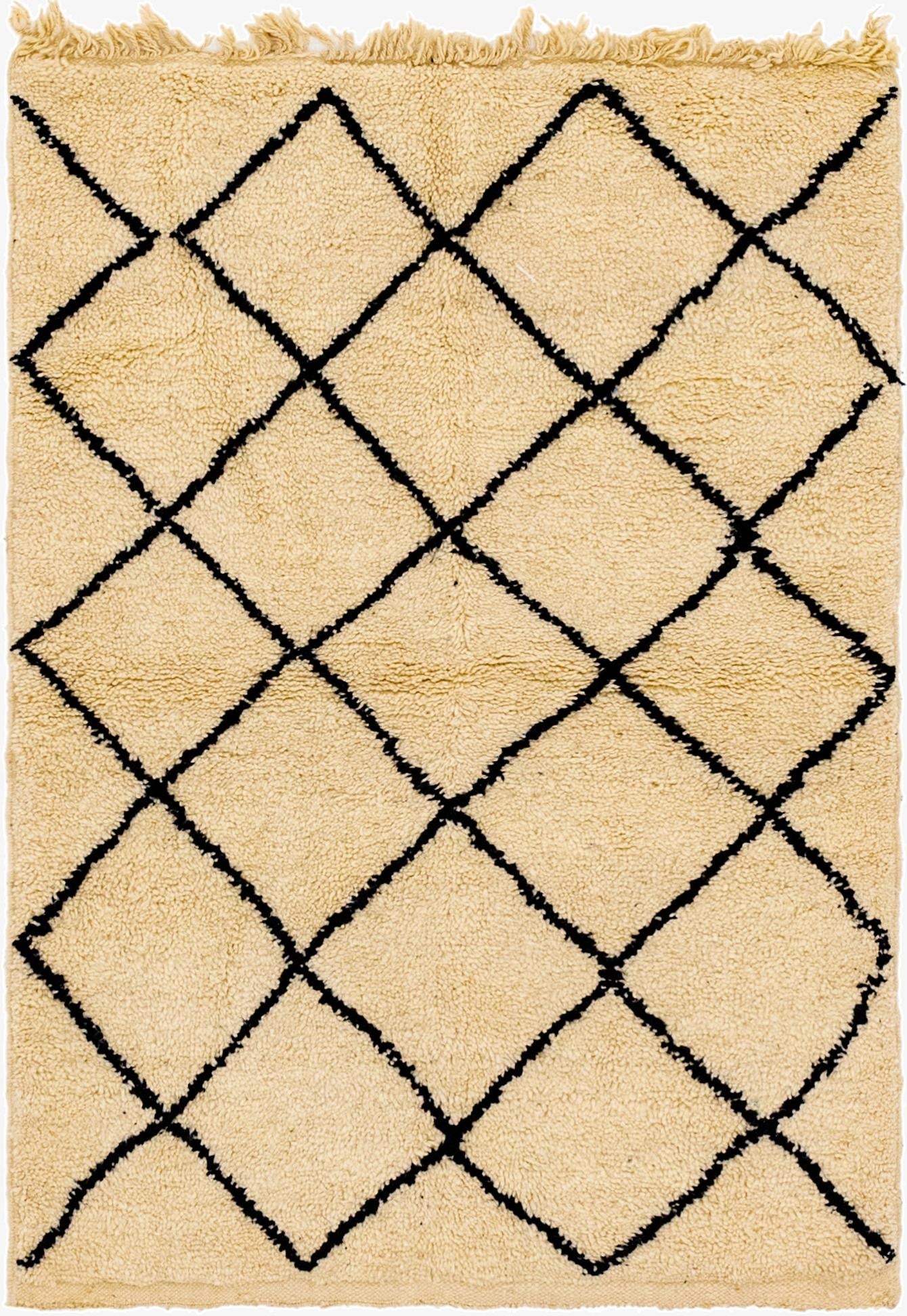 3' 7 x 5' 3  Hand Knotted Moroccan Wool Rug