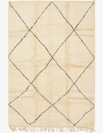 6' 7 x 9' 8 Hand Knotted Moroccan Wool Rug
