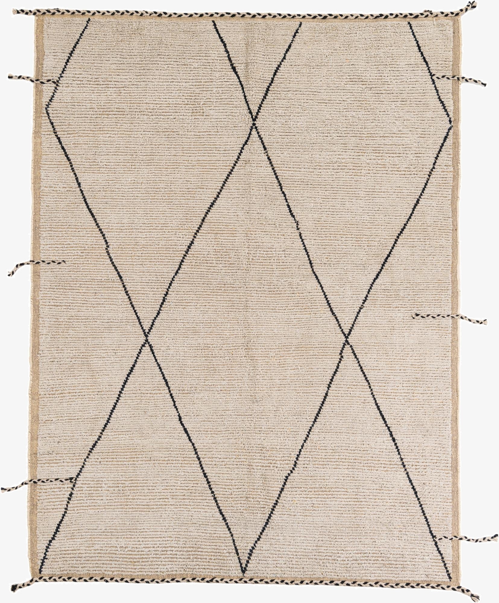 6' 9 x 9'  Hand Knotted Moroccan Wool Rug