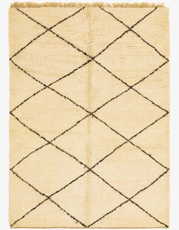 6' 7 x 9' 10 Hand Knotted Moroccan Wool Rug