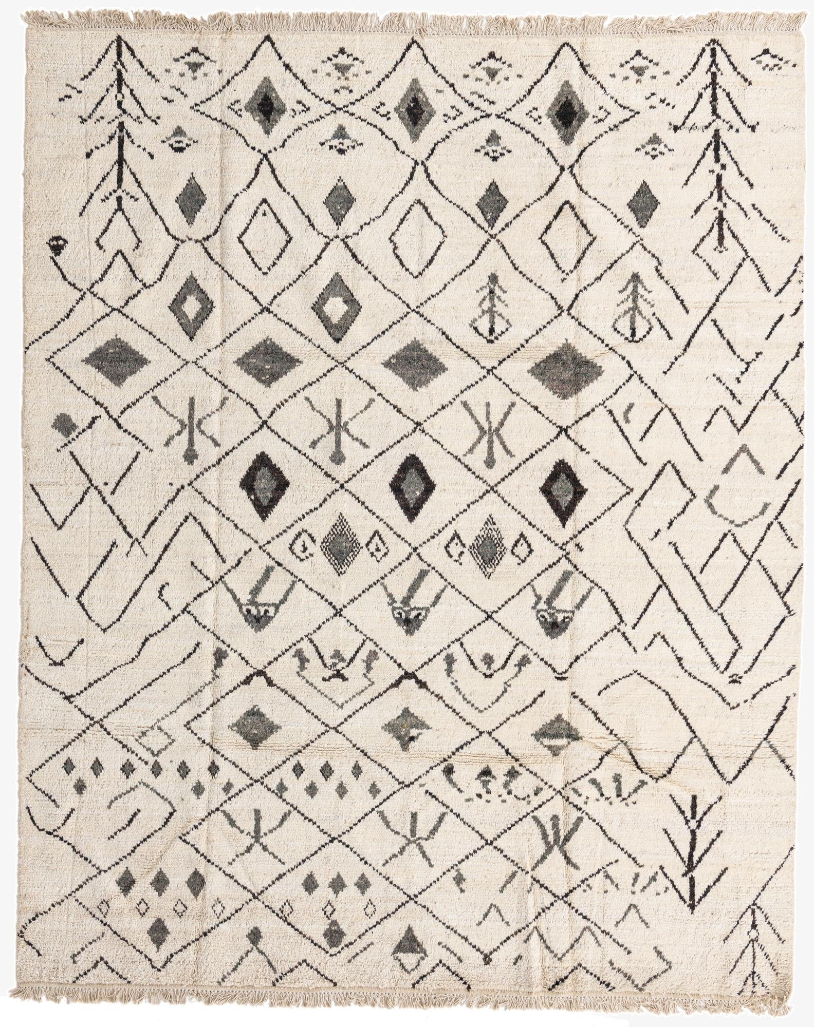 8' 1 x 9' 11  Hand Knotted Moroccan Wool Rug