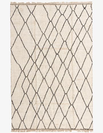 6' 3 x 9' 4 Hand Knotted Moroccan Wool Rug
