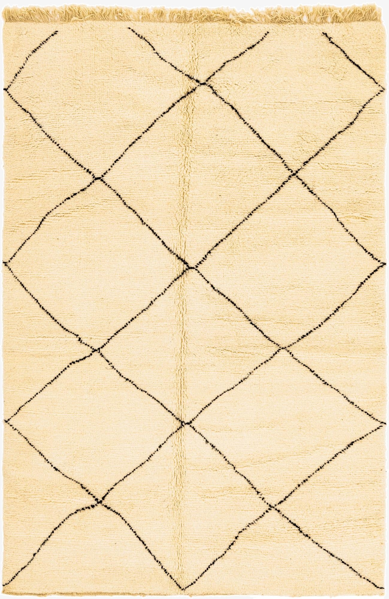 6' 4 x 10'  Hand Knotted Moroccan Wool Rug