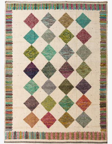 9' 2 x 12' 4 Hand Knotted Moroccan Wool Rug