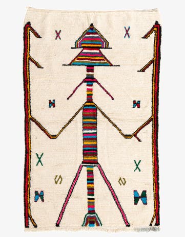 5' 2 x 8' 2 Hand Knotted Moroccan Wool Rug