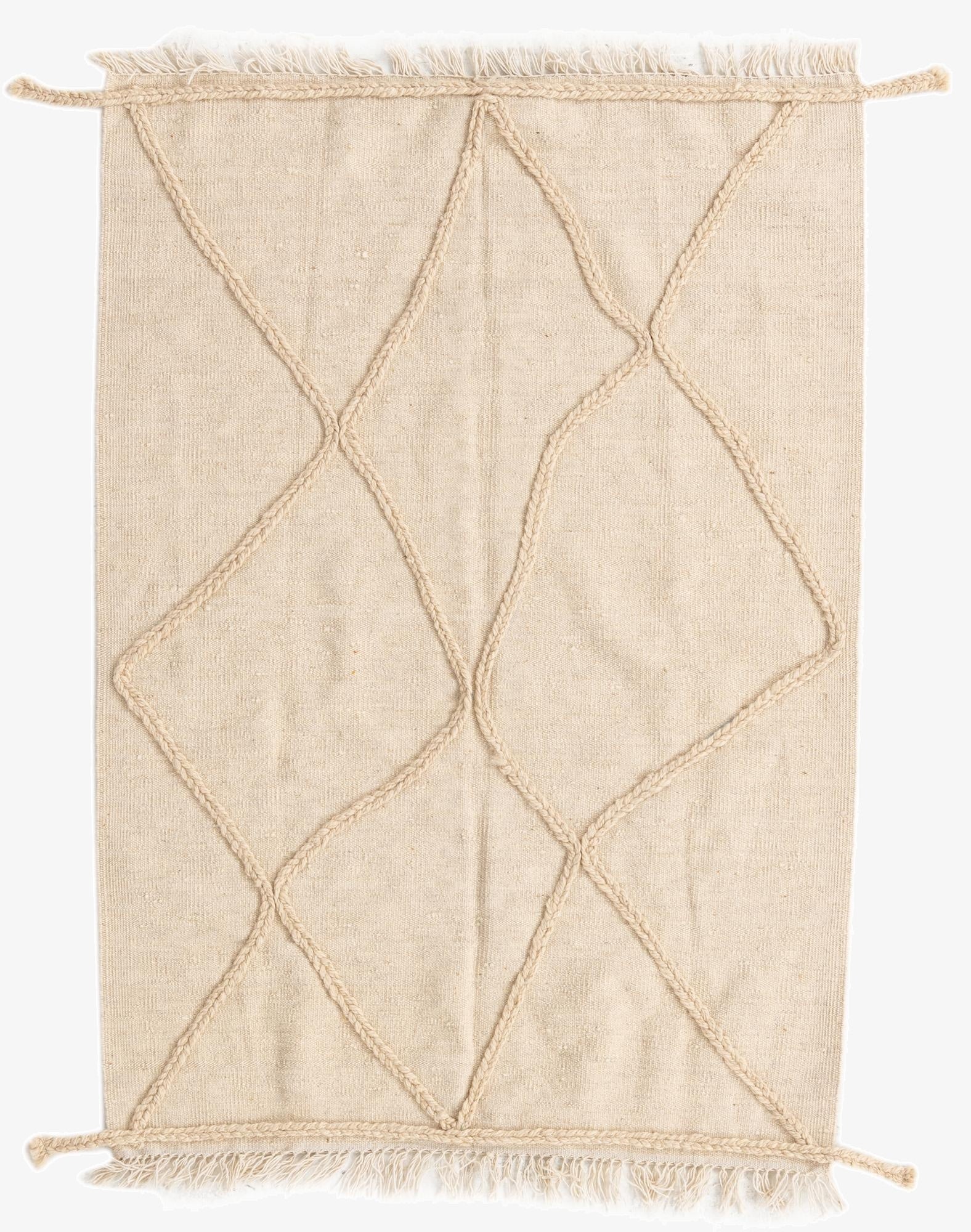 3' 4 x 4' 10  Hand Knotted Moroccan Wool Rug