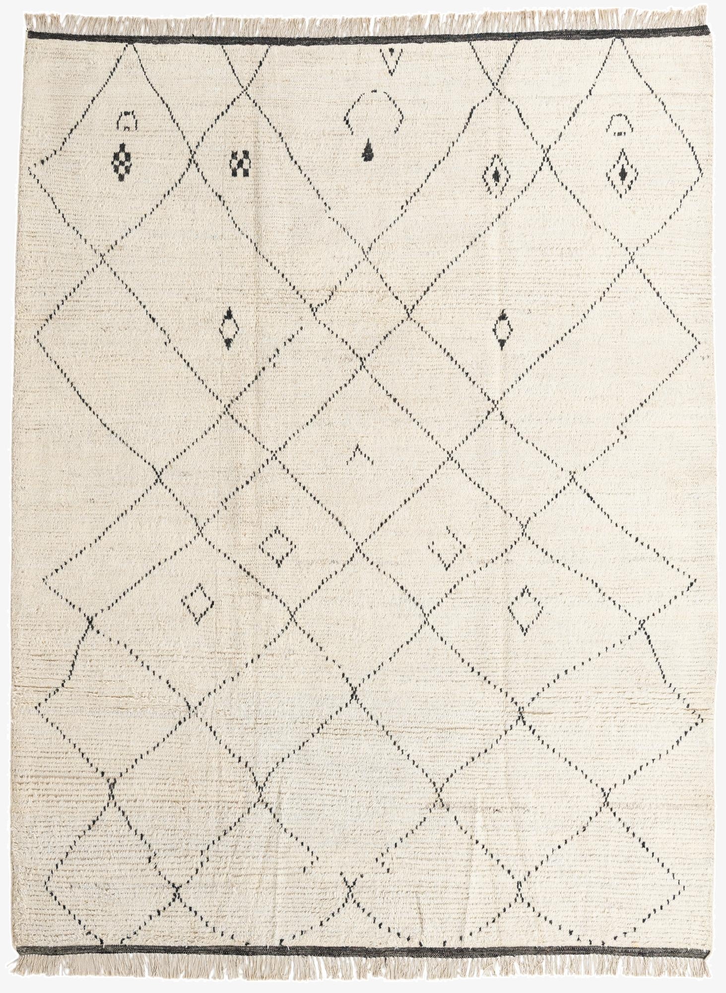 8' 1 x 10' 6  Hand Knotted Moroccan Wool Rug