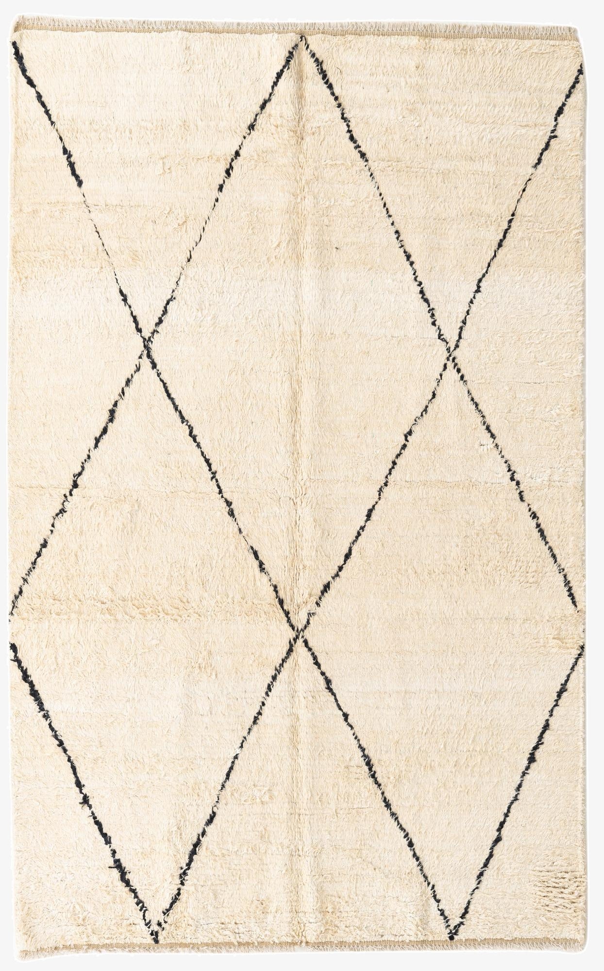 5' 2 x 8' 3  Hand Knotted Moroccan Wool Rug