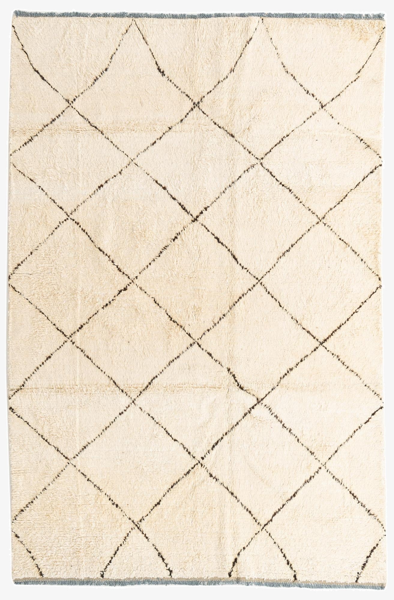 6' x 9'  Hand Knotted Moroccan Wool Rug