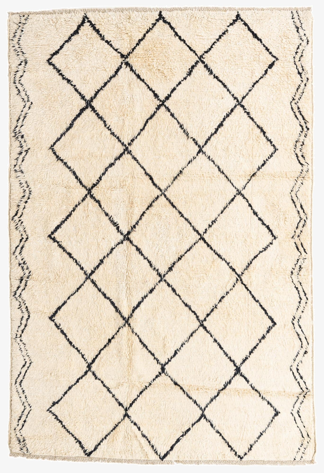 6' x 9'  Hand Knotted Moroccan Wool Rug