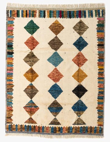 8' x 10' 2 Hand Knotted Moroccan Wool Rug