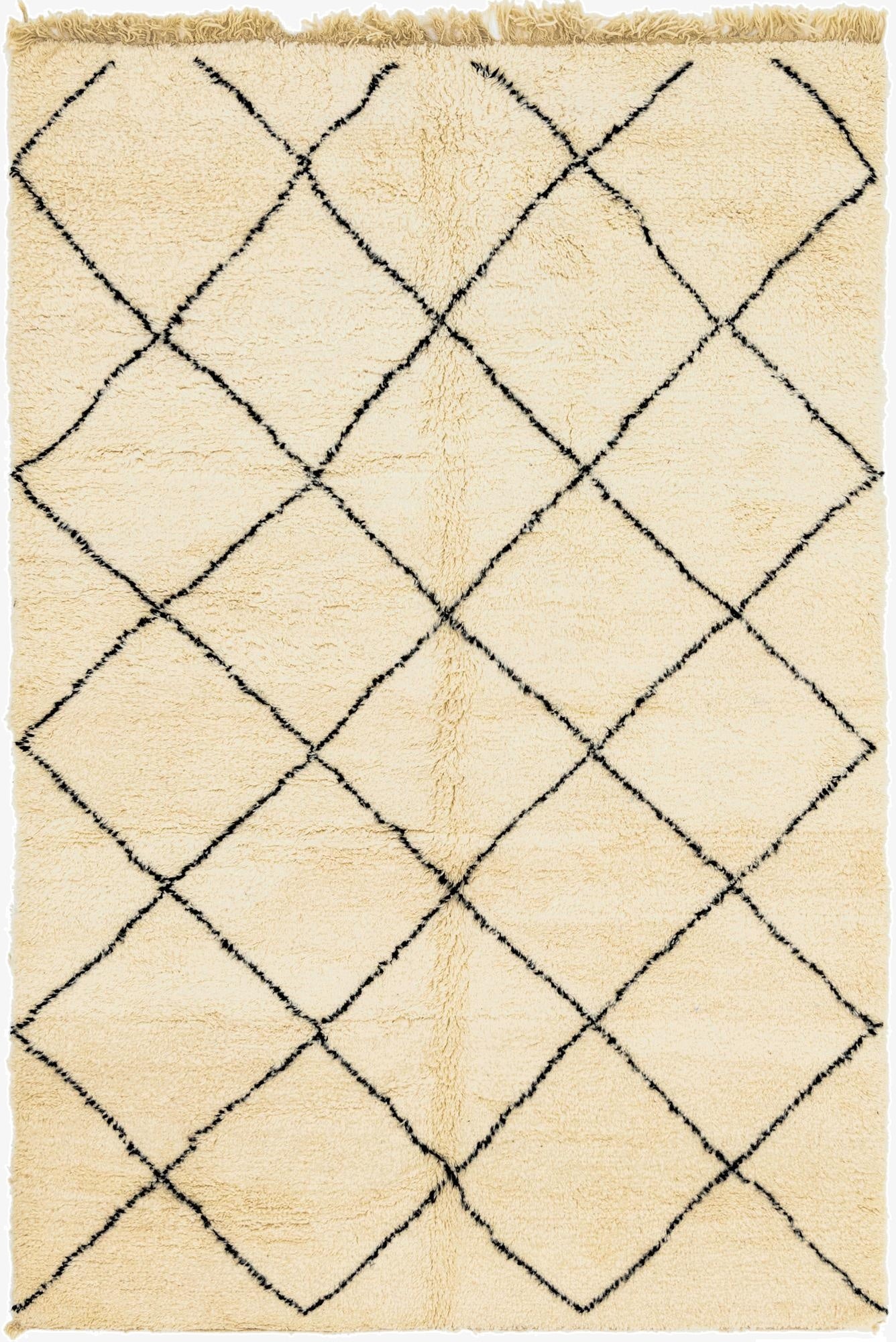 6' 9 x 10' 2  Hand Knotted Moroccan Wool Rug