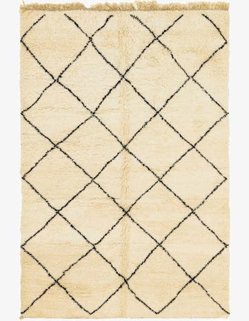 6' 9 x 10' 2 Hand Knotted Moroccan Wool Rug