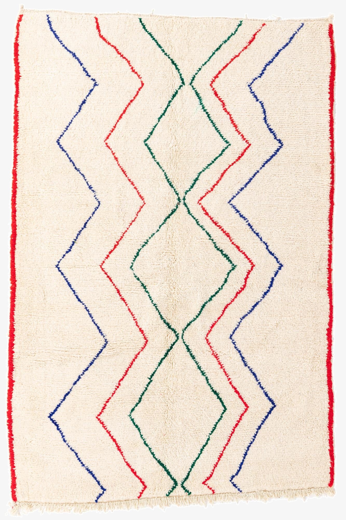 5' 5 x 8'  Hand Knotted Moroccan Wool Rug