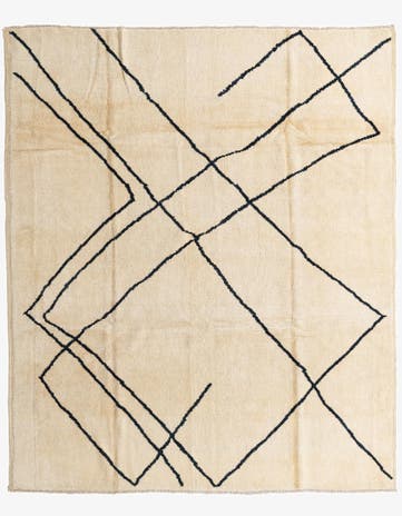 8' x 9' 5 Hand Knotted Moroccan Wool Rug