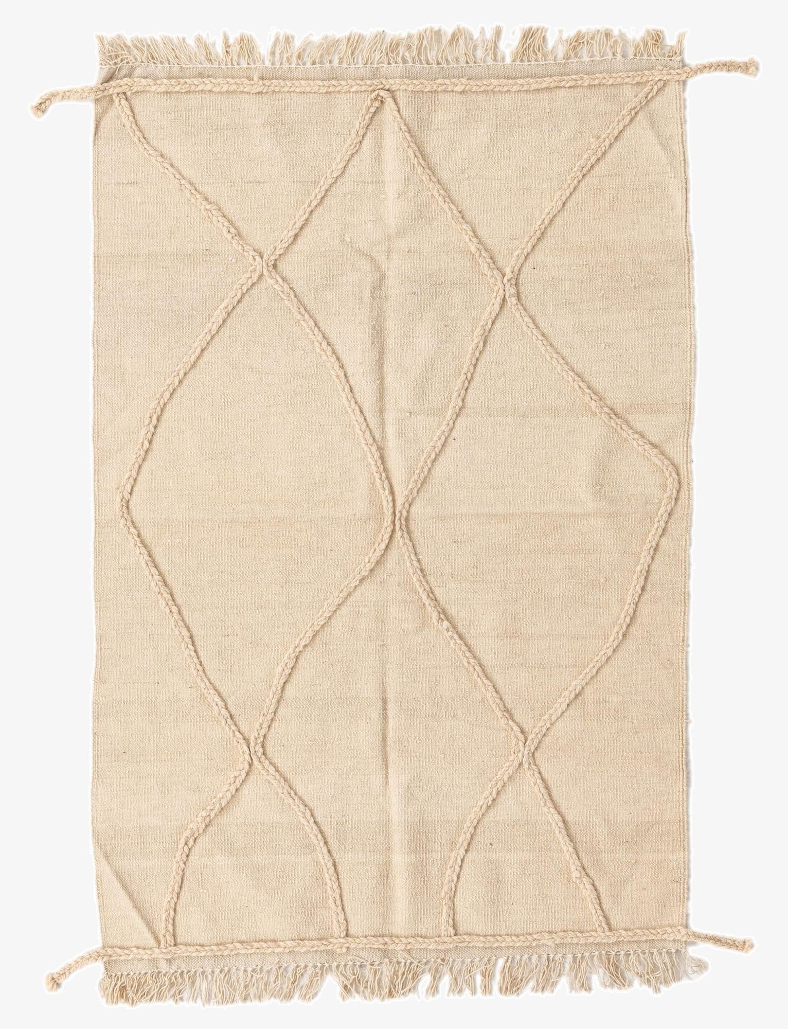 3' 5 x 5' 1  Hand Knotted Moroccan Wool Rug