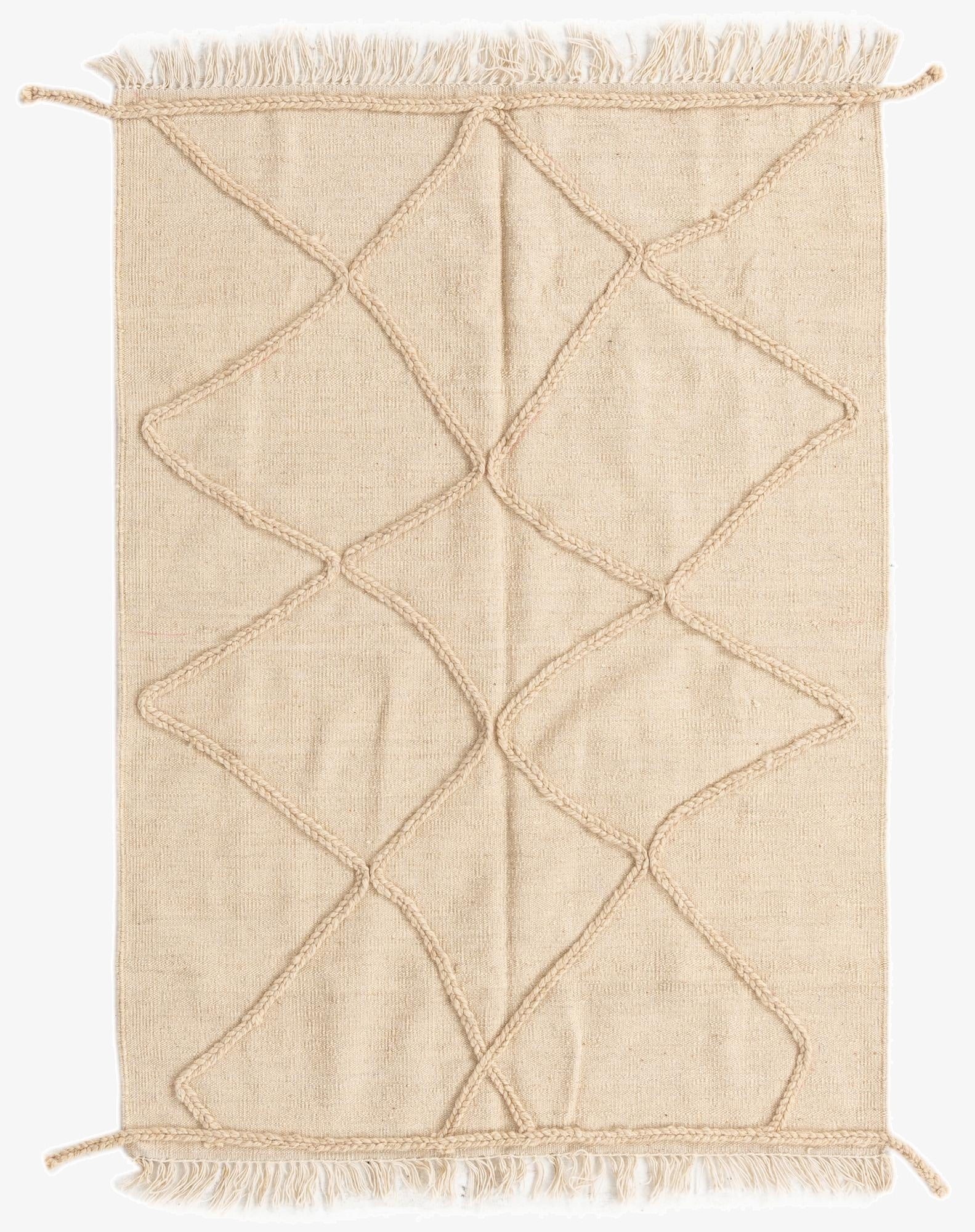 3' 6 x 4' 11  Hand Knotted Moroccan Wool Rug