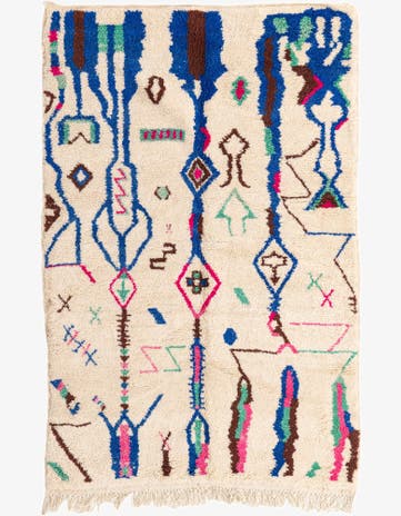 5' 3 x 8' 3 Hand Knotted Moroccan Wool Rug