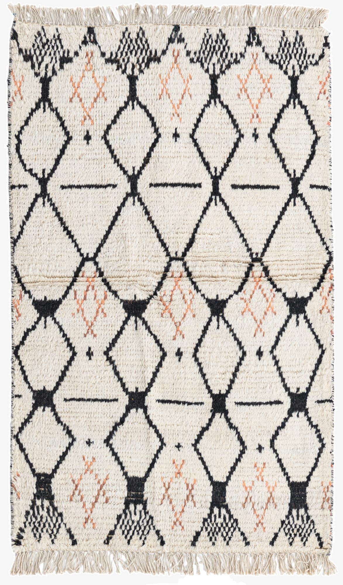 3' 2 x 5' 2  Hand Knotted Moroccan Wool Rug