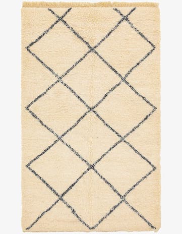 5' 3 x 8' 5 Hand Knotted Moroccan Wool Rug