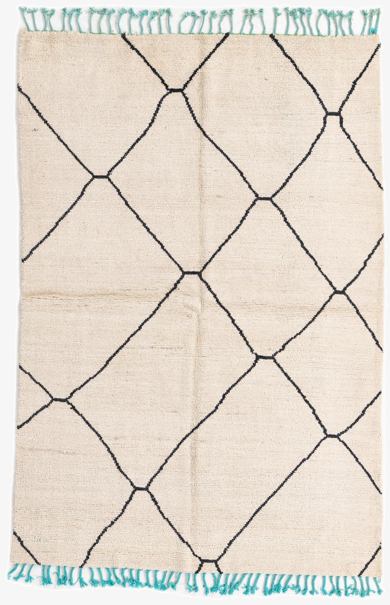 4' 10 x 7' 2  Hand Knotted Moroccan Wool Rug