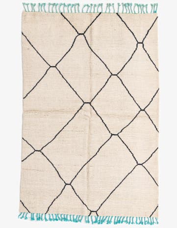 4' 10 x 7' 2 Hand Knotted Moroccan Wool Rug