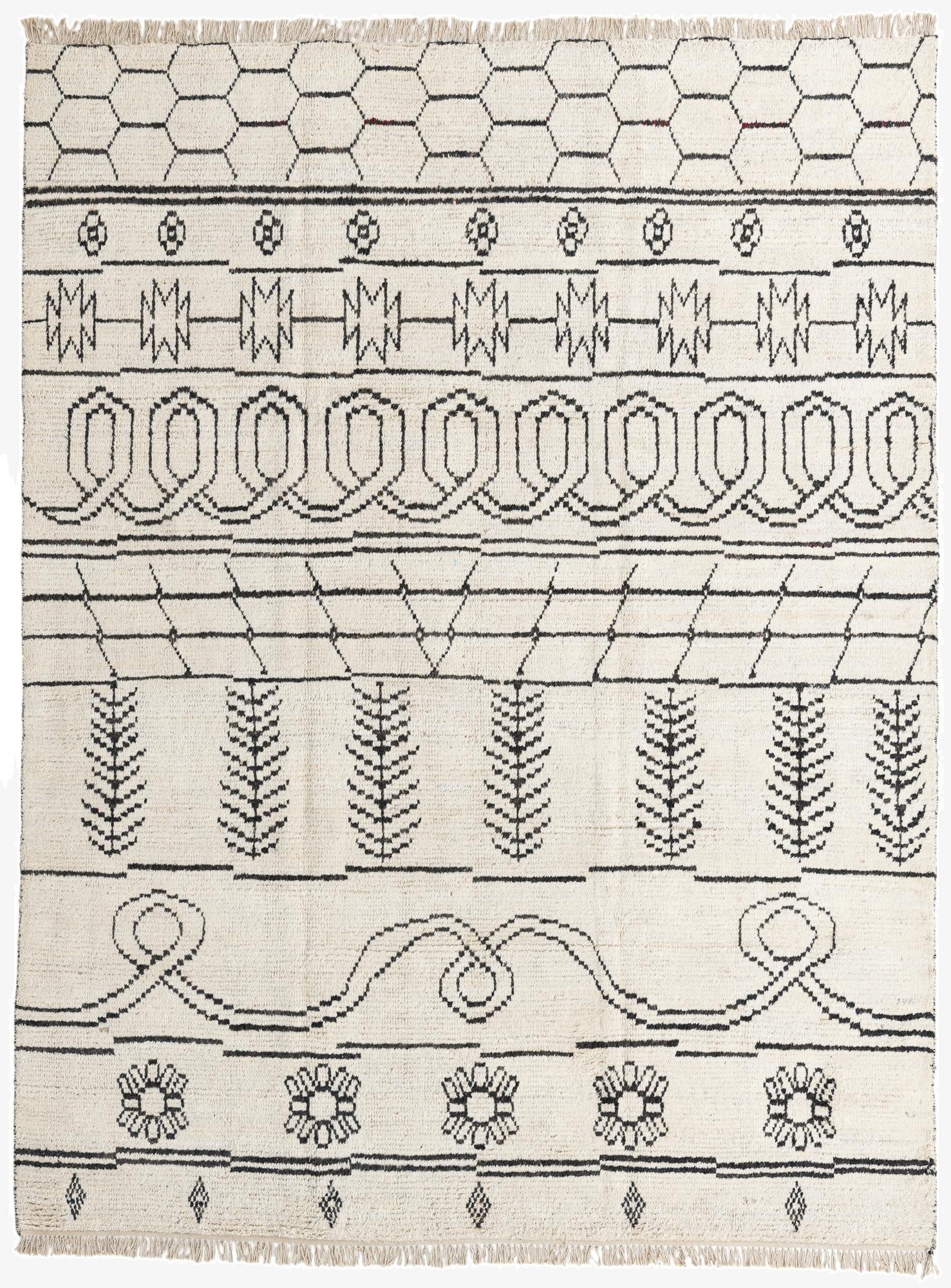 8' x 10' 6  Hand Knotted Moroccan Wool Rug