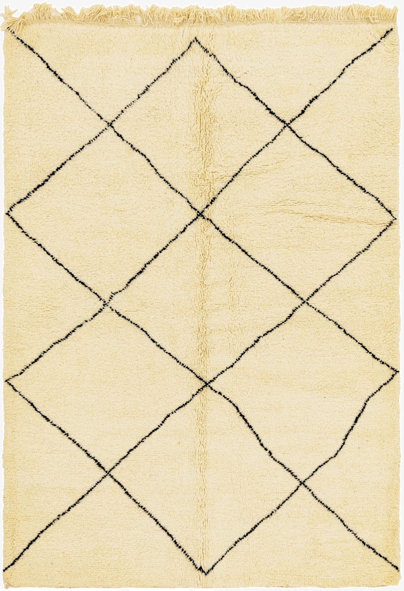6' 7 x 8'  Hand Knotted Moroccan Wool Rug