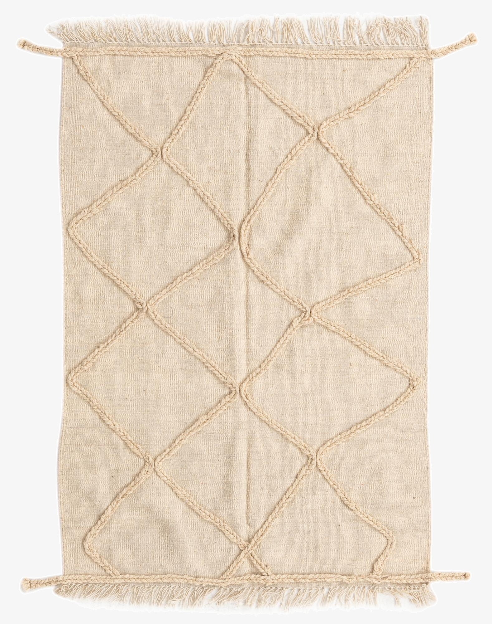 3' 5 x 5'  Hand Knotted Moroccan Wool Rug