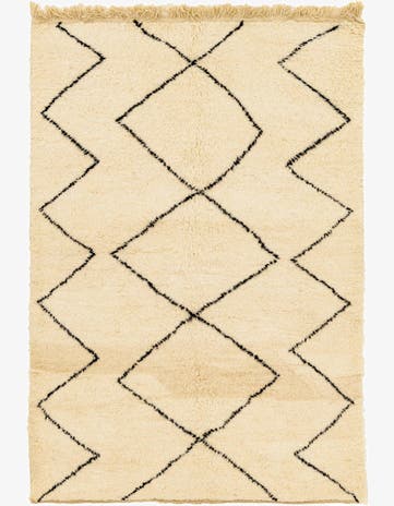 5' 1 x 7' 7 Hand Knotted Moroccan Wool Rug