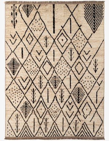 6' 10 x 9' 3 Hand Knotted Moroccan Wool Rug