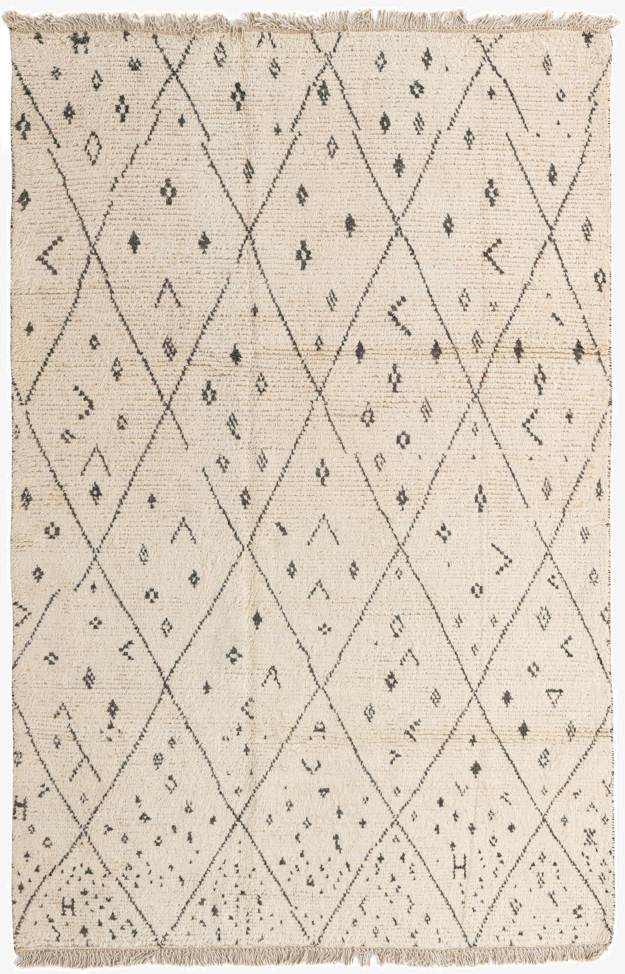 6' 1 x 9' 5  Hand Knotted Moroccan Wool Rug