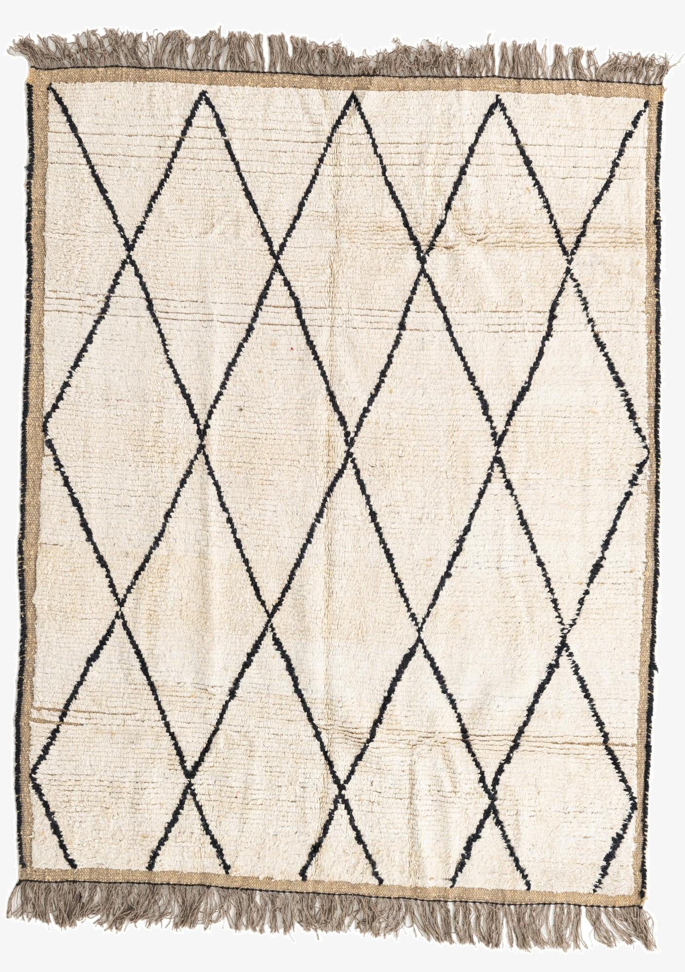 5' 5 x 6' 10  Hand Knotted Moroccan Wool Rug