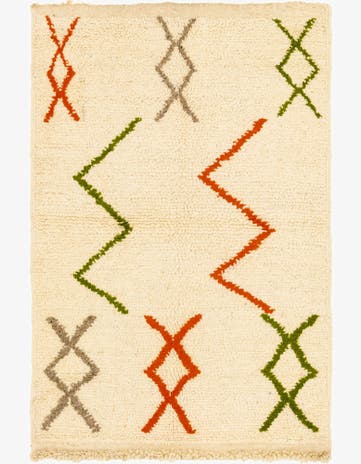 3' 4 x 5' Hand Knotted Moroccan Wool Rug