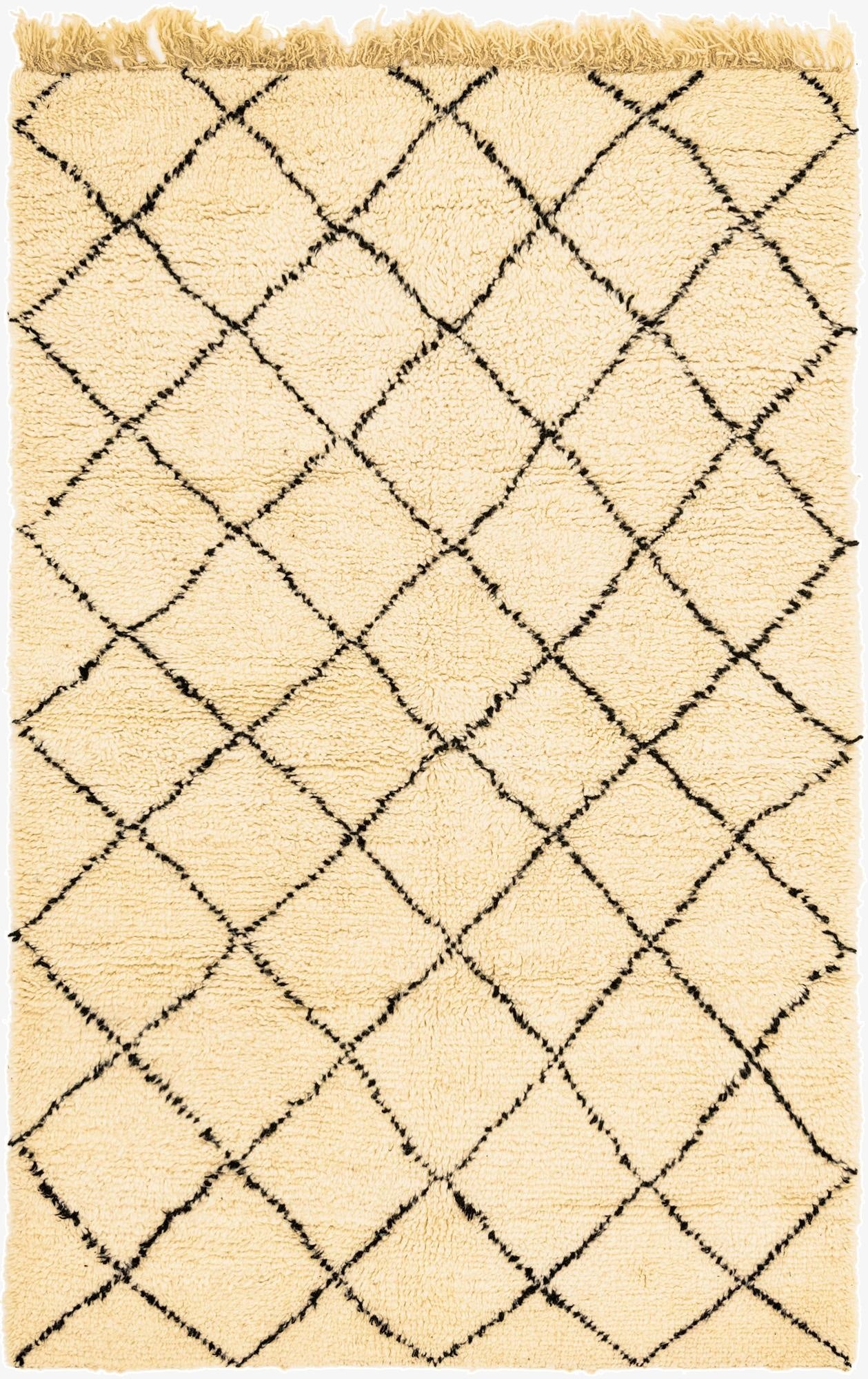 5' 3 x 8'  Hand Knotted Moroccan Wool Rug