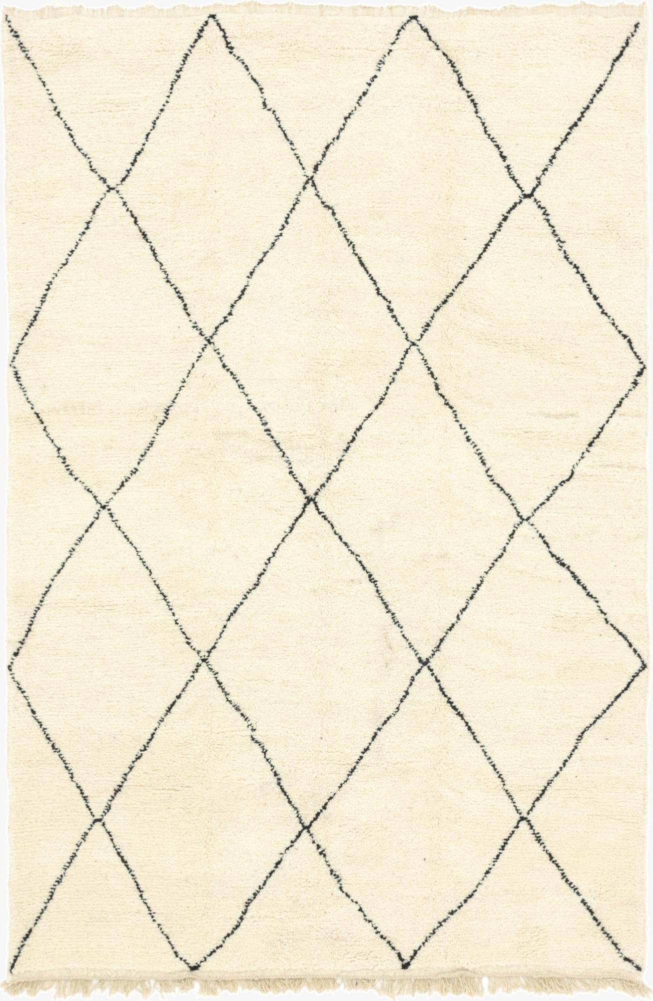 6' 7 x 9' 9  Hand Knotted Moroccan Wool Rug