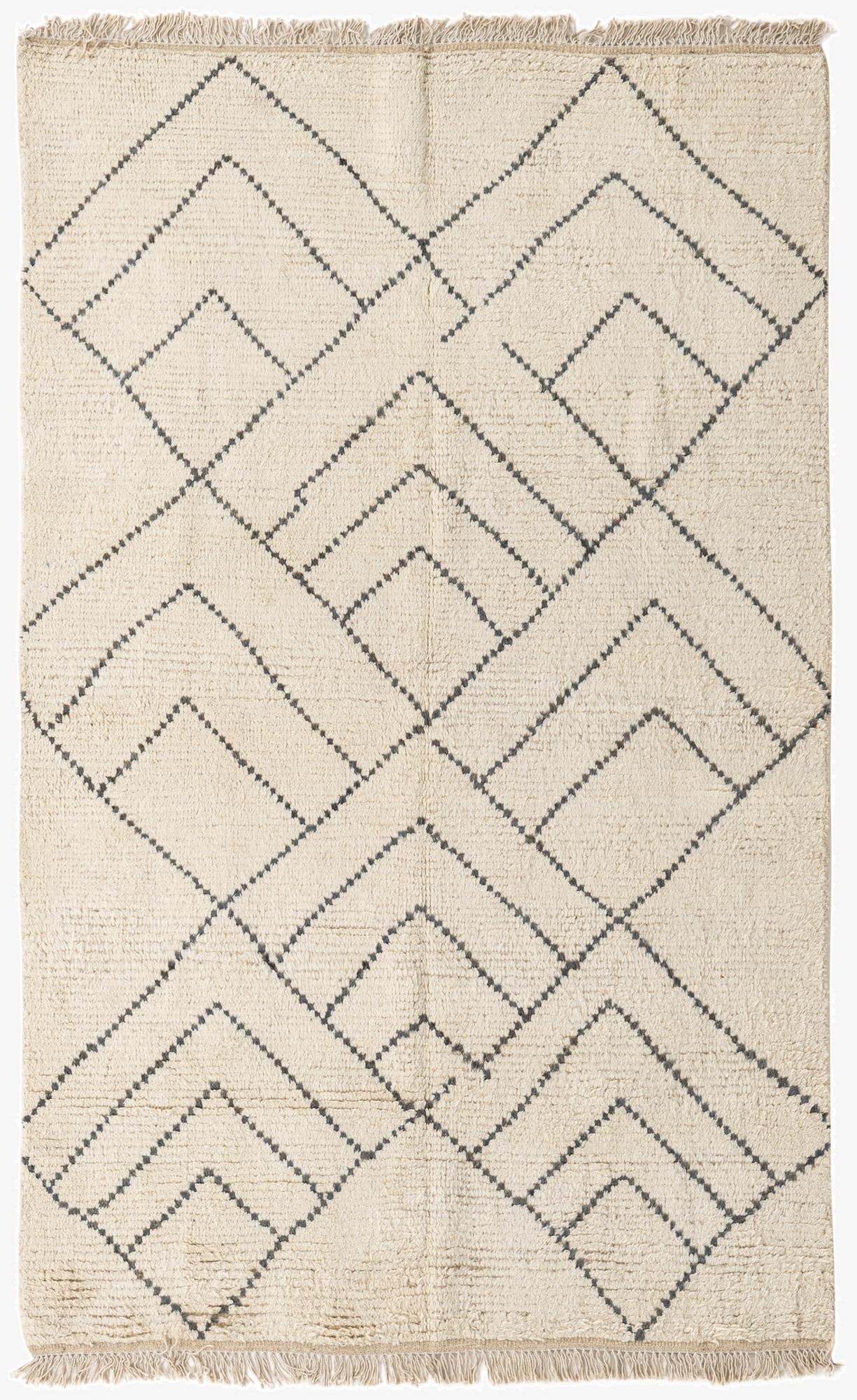 5' x 8' 1  Hand Knotted Moroccan Wool Rug