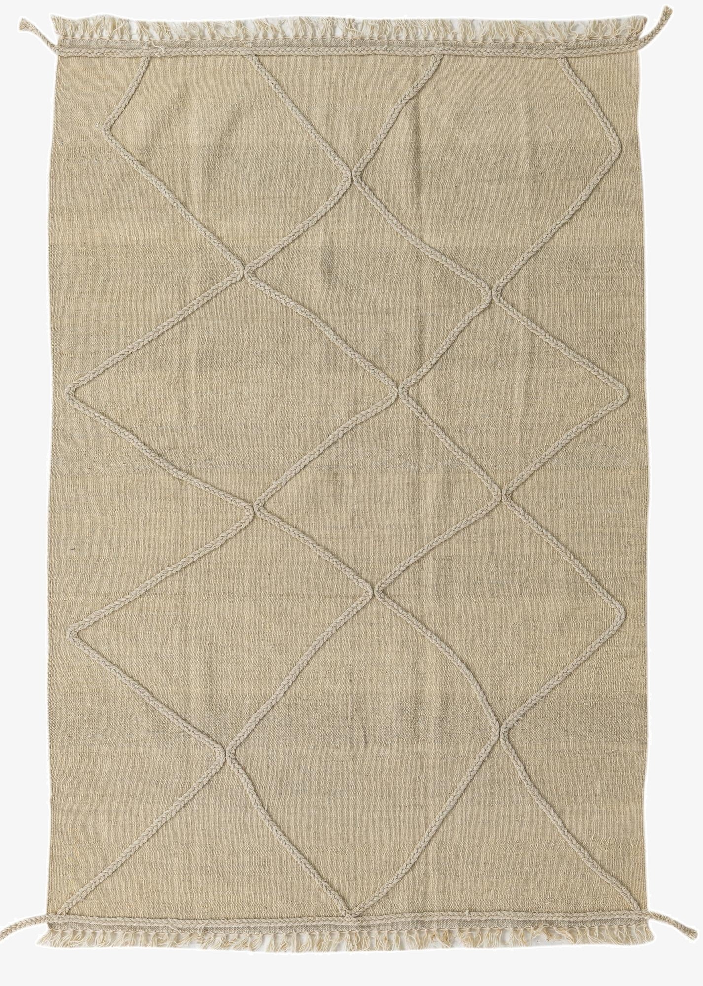 4' 2 x 6' 2  Hand Knotted Moroccan Wool Rug