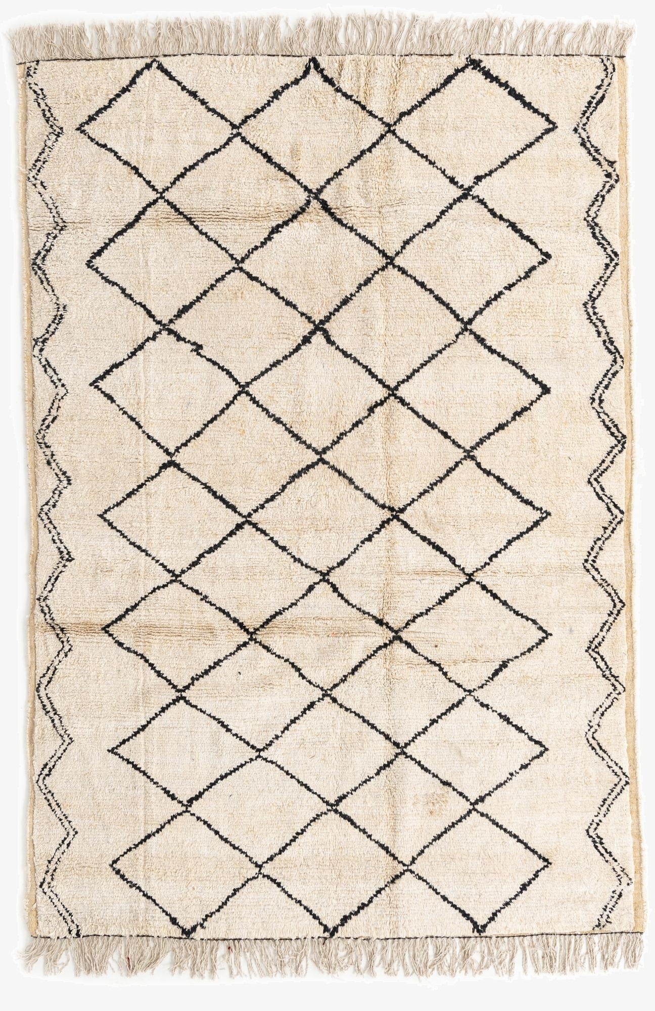 6' 1 x 8' 9  Hand Knotted Moroccan Wool Rug