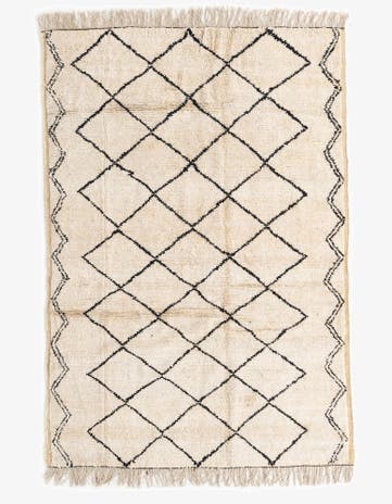 6' 1 x 8' 9 Hand Knotted Moroccan Wool Rug