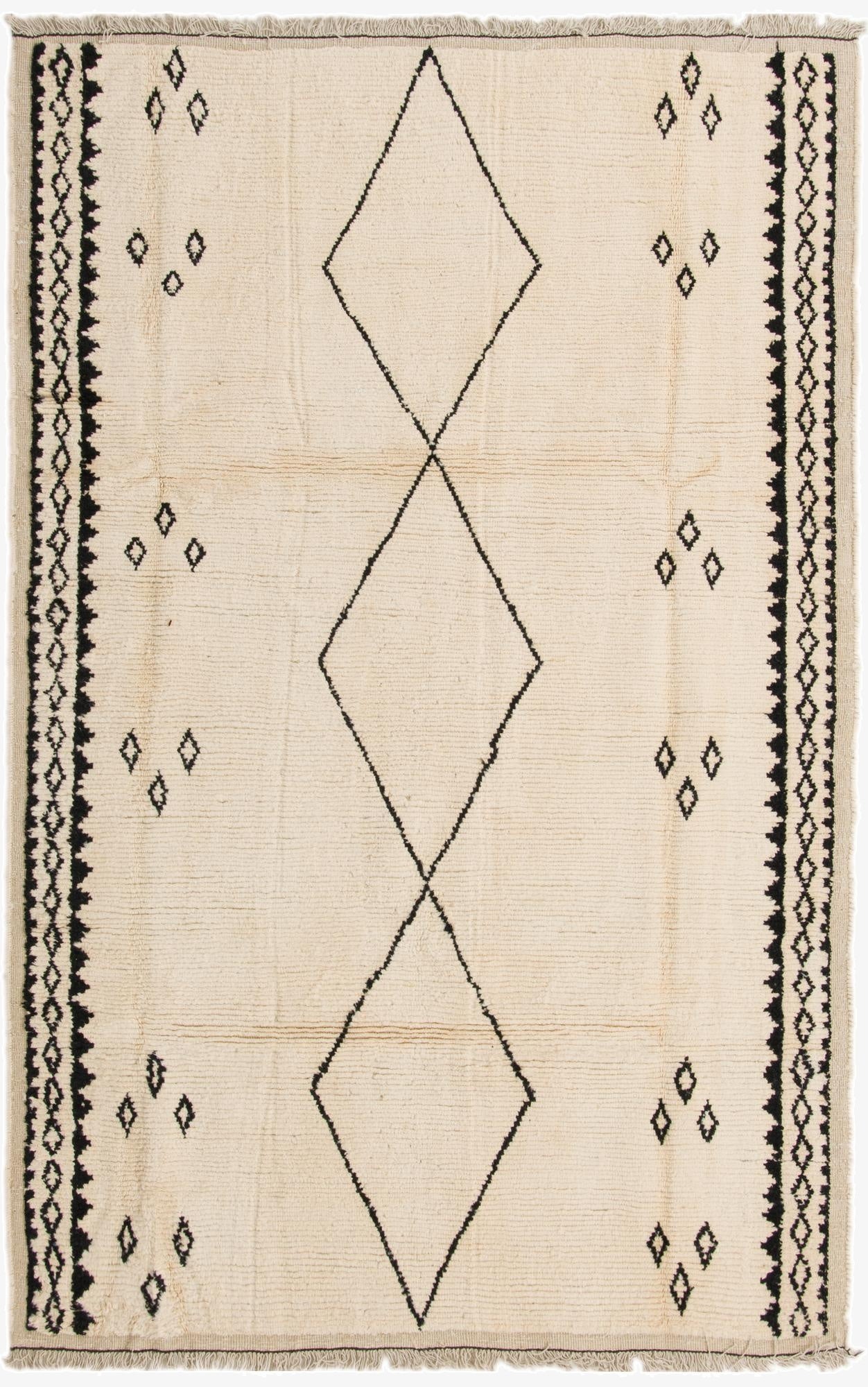 6' 2 x 9' 3  Hand Knotted Moroccan Wool Rug