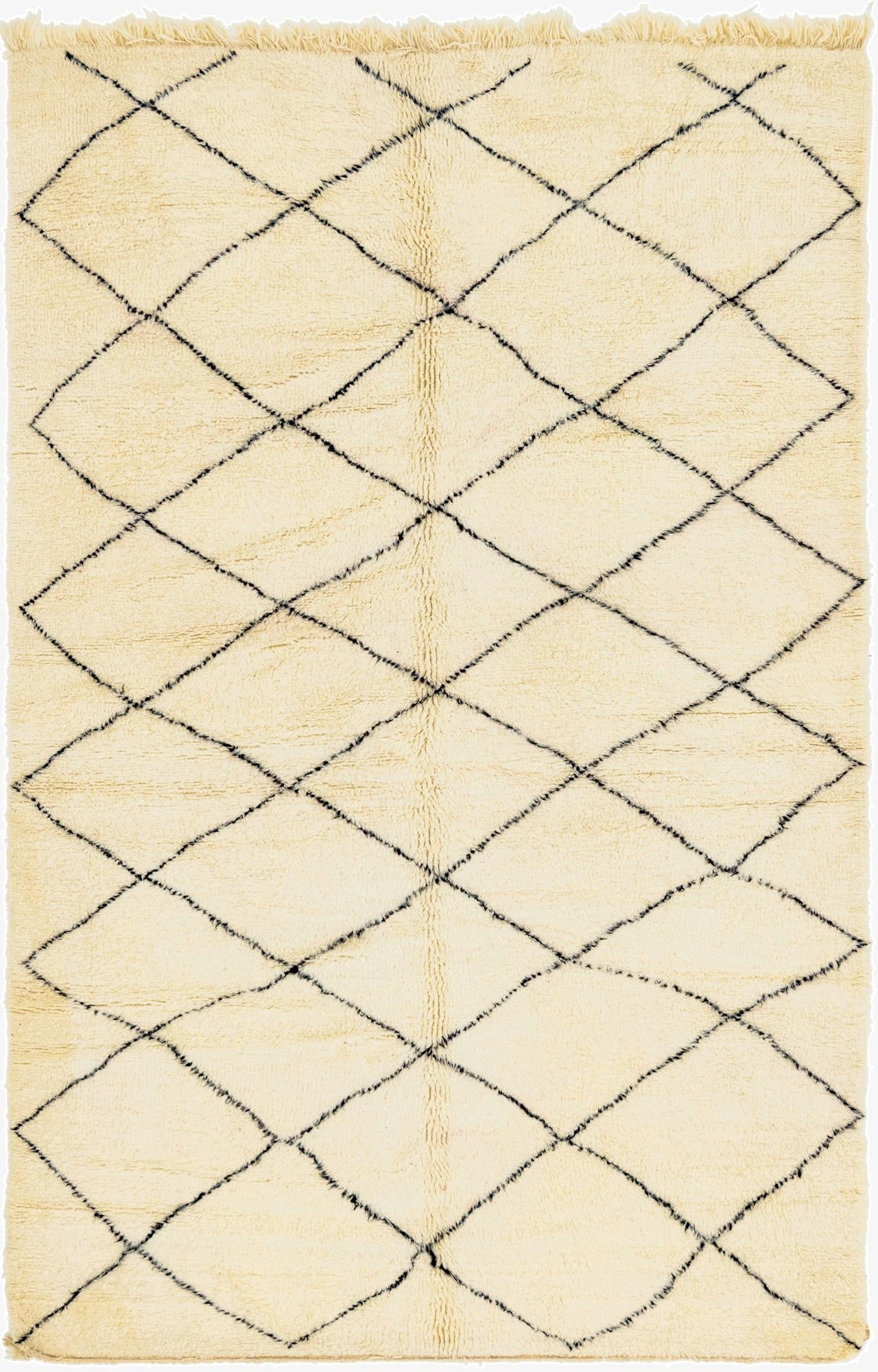 6' 4 x 10' 5  Hand Knotted Moroccan Wool Rug