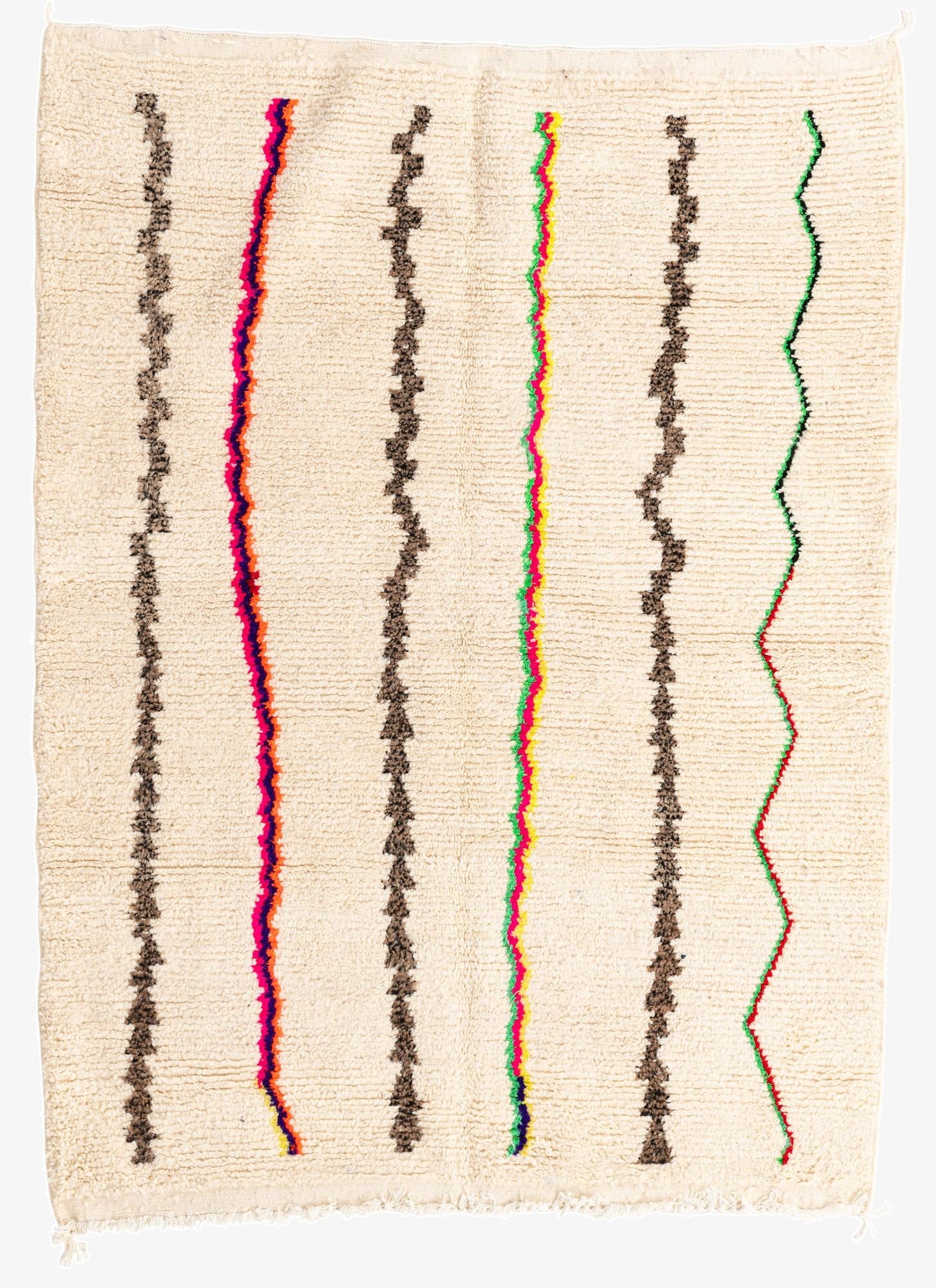 5' 2 x 6' 10  Hand Knotted Moroccan Wool Rug