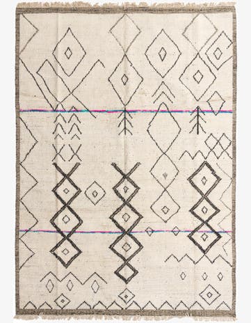 9' x 12' 7 Hand Knotted Moroccan Wool Rug