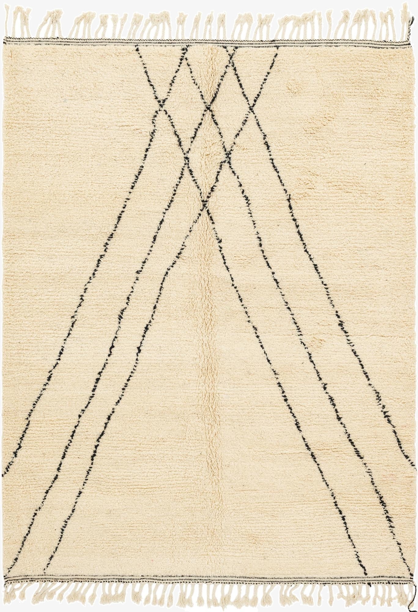 7' 2 x 9' 6  Hand Knotted Moroccan Wool Rug