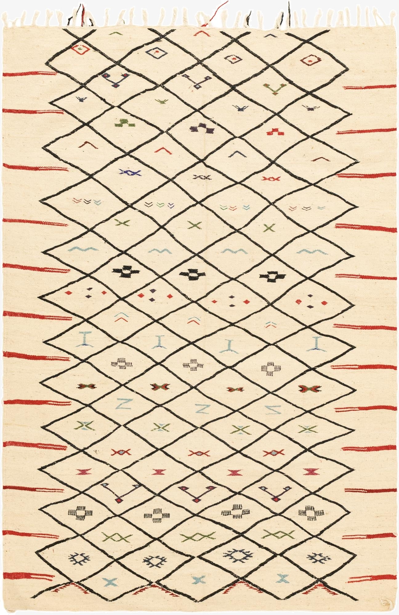 6' 1 x 9' 9  Hand Knotted Moroccan Wool Rug