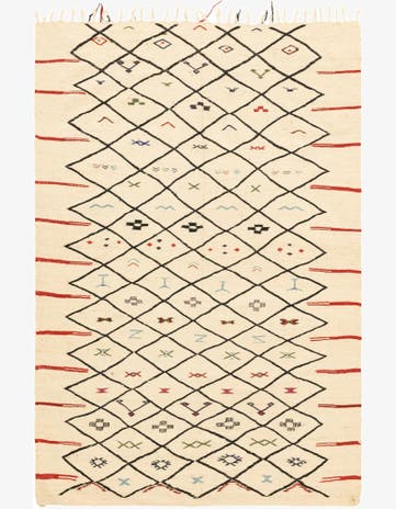 6' 1 x 9' 9 Hand Knotted Moroccan Wool Rug