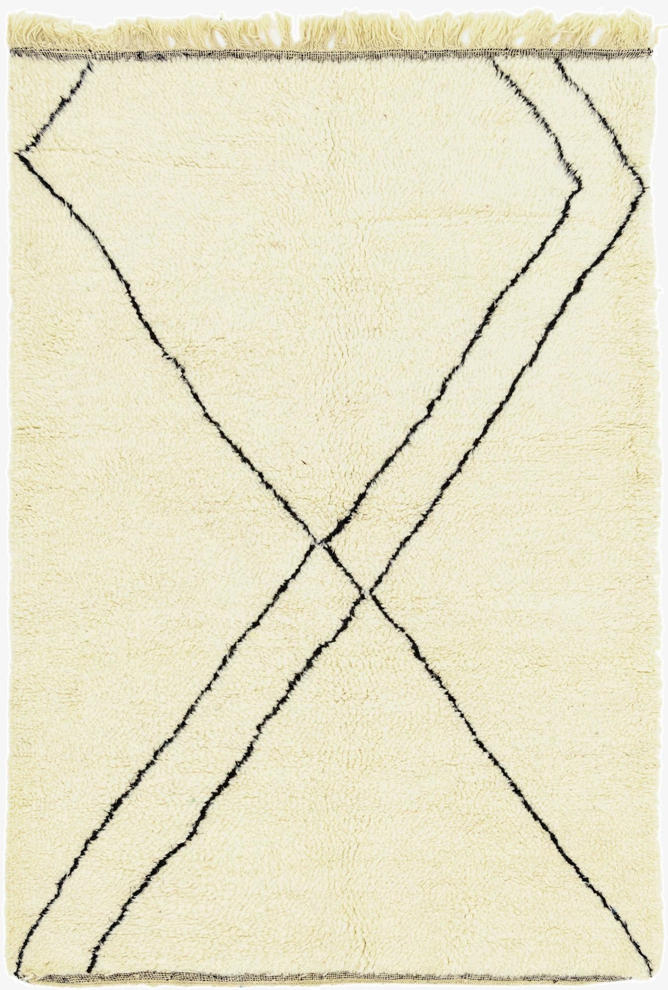 5' 3 x 7' 9  Hand Knotted Moroccan Wool Rug